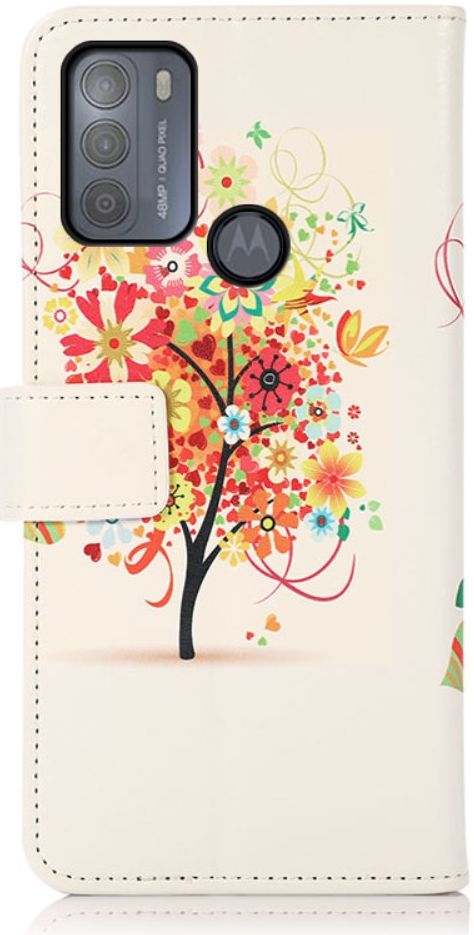 Motorola Moto G50 Hoesje Portemonnee Book Case met Bloem Print afbeelding 6