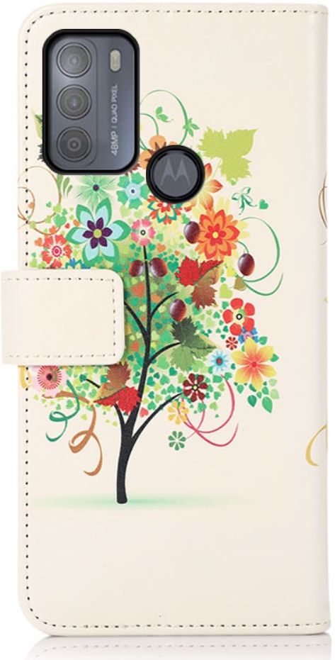 Motorola Moto G50 Hoesje Portemonnee Book Case met Tree Print afbeelding 6