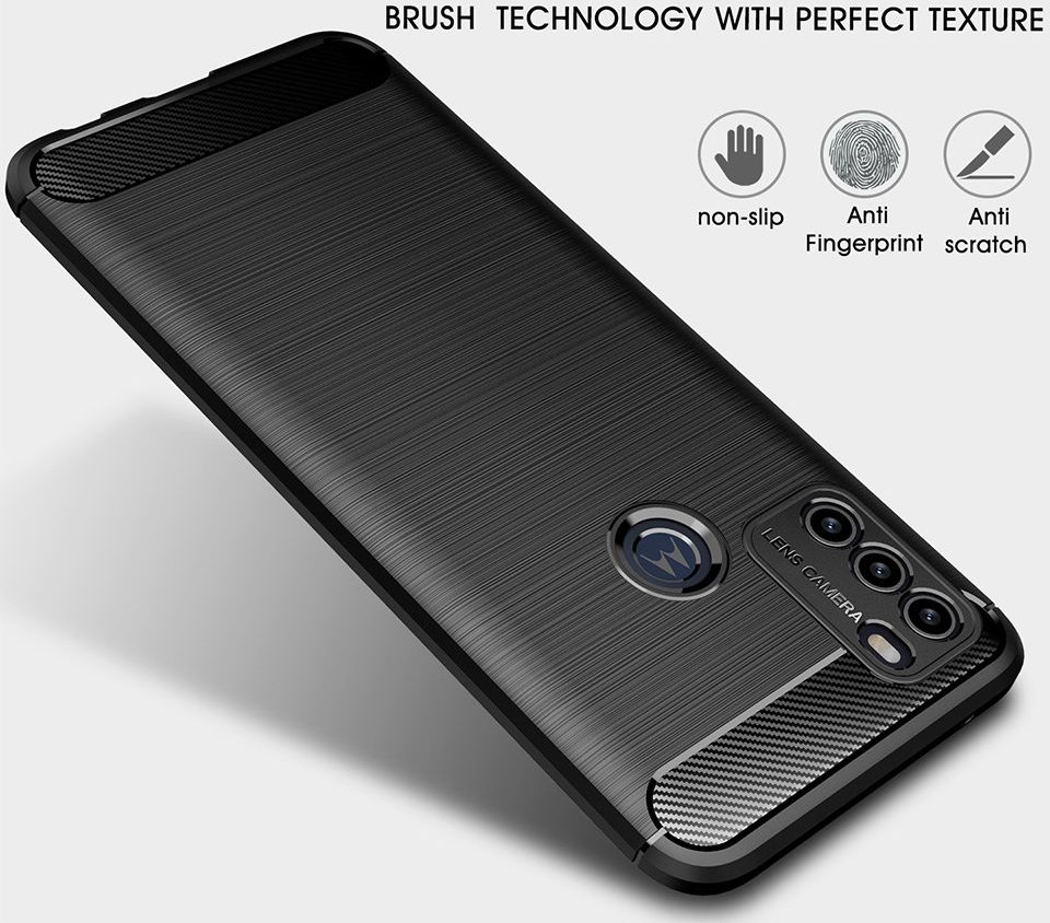 Motorola Moto G50 Hoesje Geborsteld TPU Flexibele Back Cover Blauw afbeelding 5
