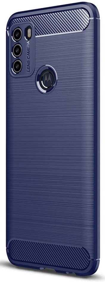 Motorola Moto G50 Hoesje Geborsteld TPU Flexibele Back Cover Blauw afbeelding 1