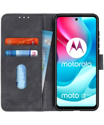 KHAZNEH Motorola Moto G60s Hoesje Wallet Retro Book Case Hoesjes