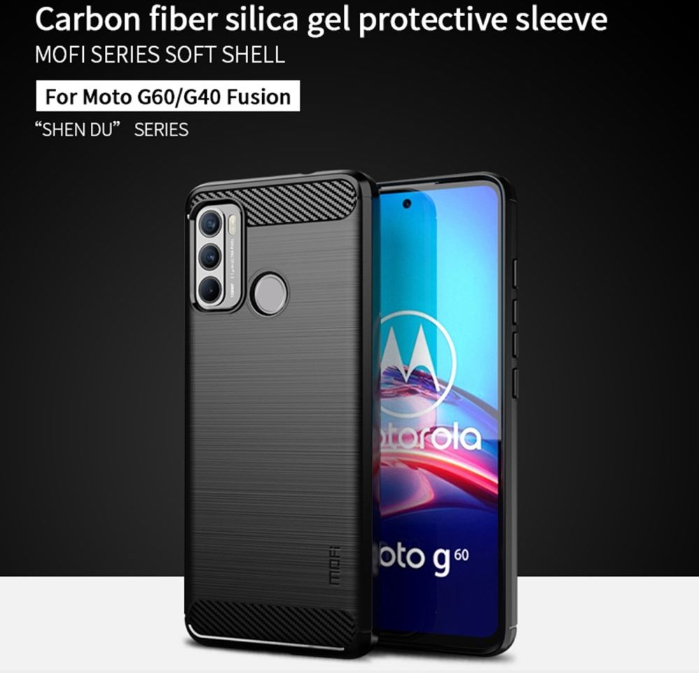 MOFI Motorola Moto G60 Hoesje Geborsteld TPU Back Cover Zwart afbeelding 6