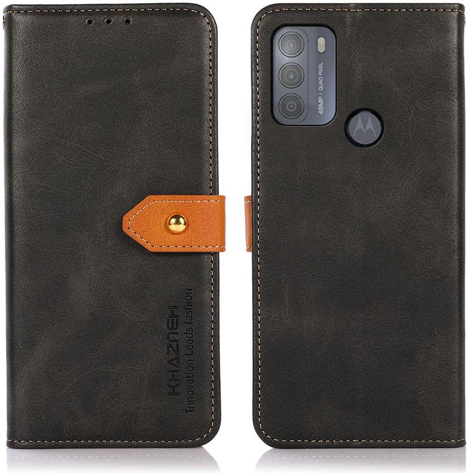 Khazneh Motorola Moto G50 Hoesje Wallet Book Case Zwart afbeelding 3