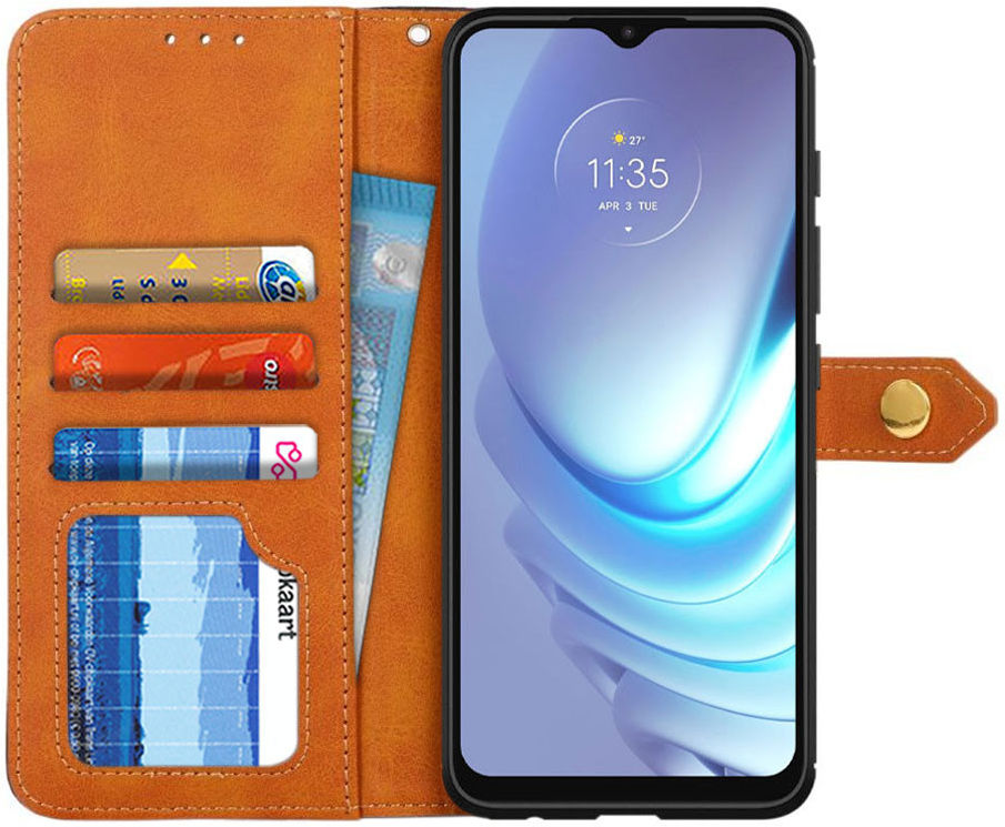 Khazneh Motorola Moto G50 Hoesje Wallet Book Case Bruin afbeelding 2