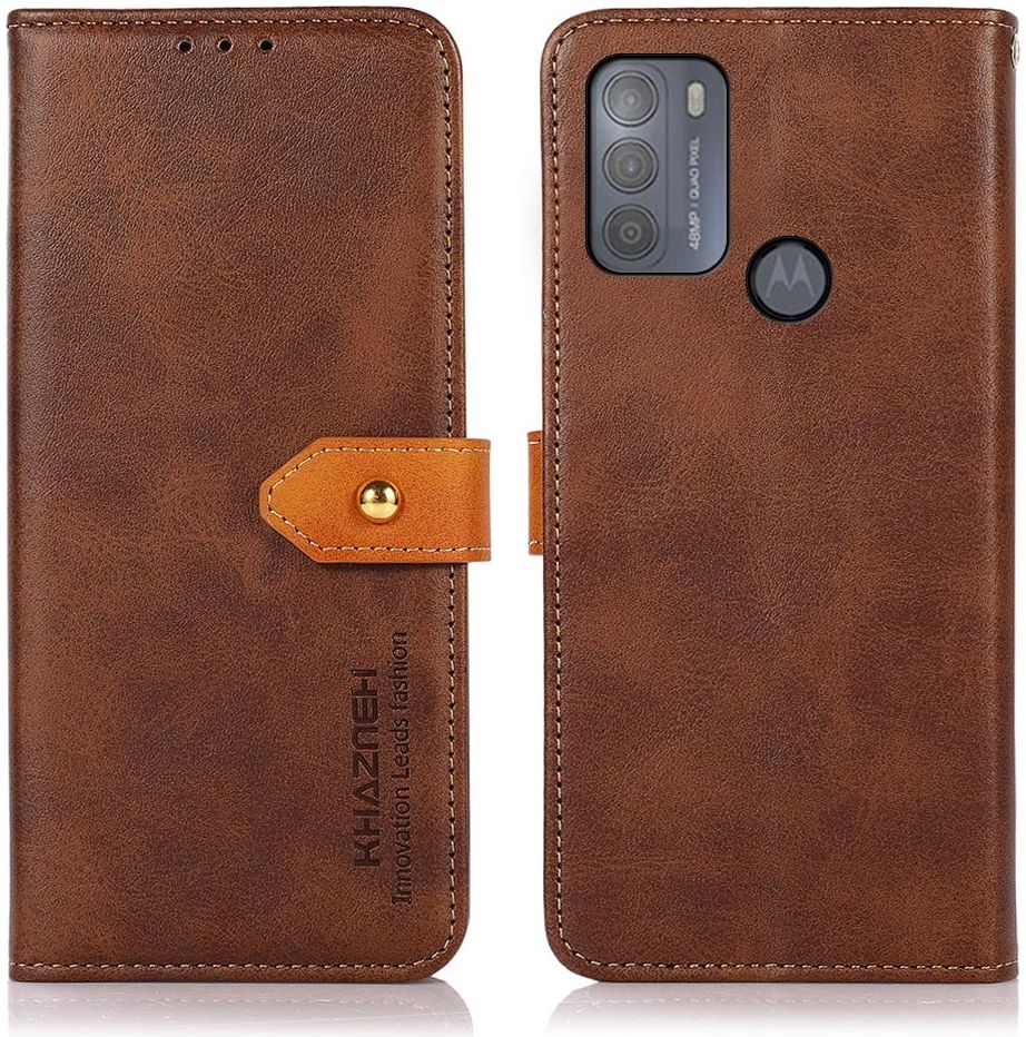 Khazneh Motorola Moto G50 Hoesje Wallet Book Case Bruin afbeelding 3