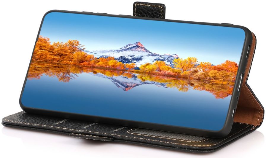 KHAZNEH Google Pixel 6 Pro Hoesje Portemonnee Echt Leer Zwart afbeelding 7