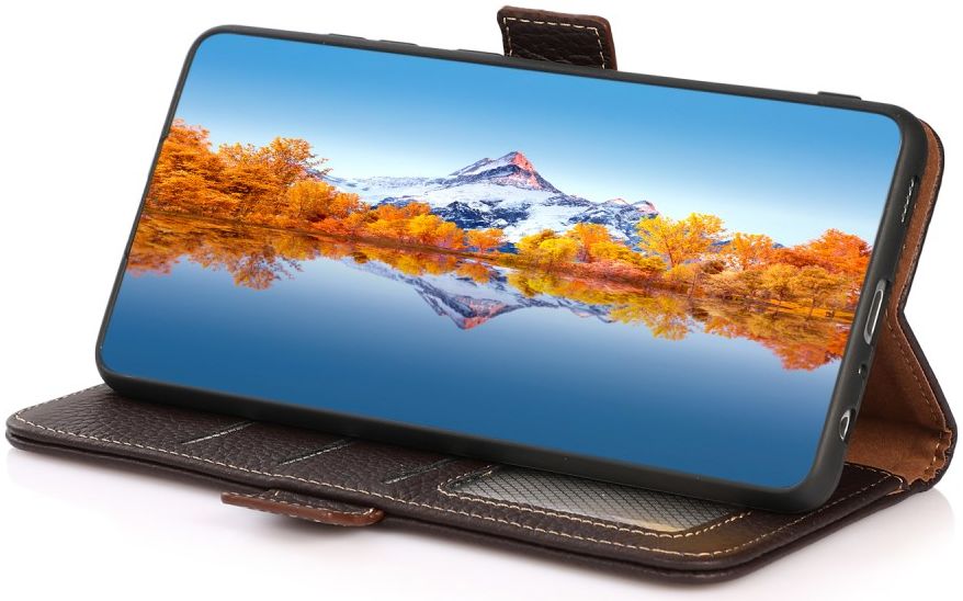 KHAZNEH Google Pixel 6 Pro Hoesje Portemonnee Echt Leer Bruin afbeelding 6