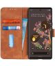 KHAZNEH Google Pixel 6 Hoesje Retro Wallet Book Case Bruin