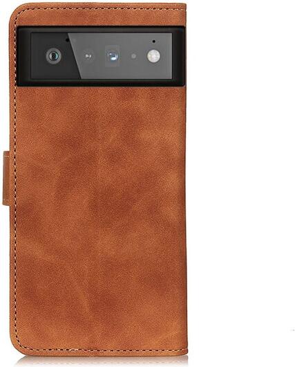 KHAZNEH Google Pixel 6 Pro Hoesje Retro Wallet Book Case Bruin afbeelding 5