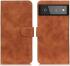 KHAZNEH Google Pixel 6 Pro Hoesje Retro Wallet Book Case Bruin afbeelding 2