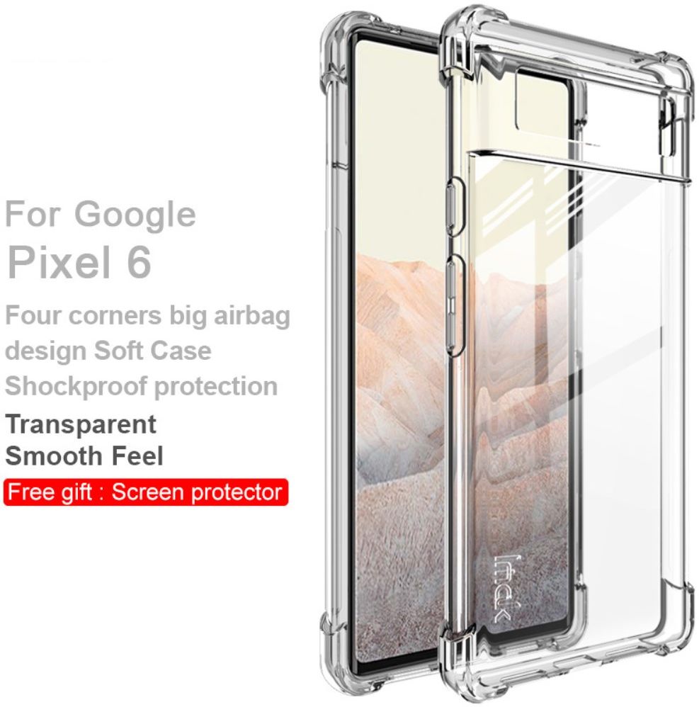 Google Pixel 6 Hoesje Dun TPU met Screen Protector Transparant afbeelding 5