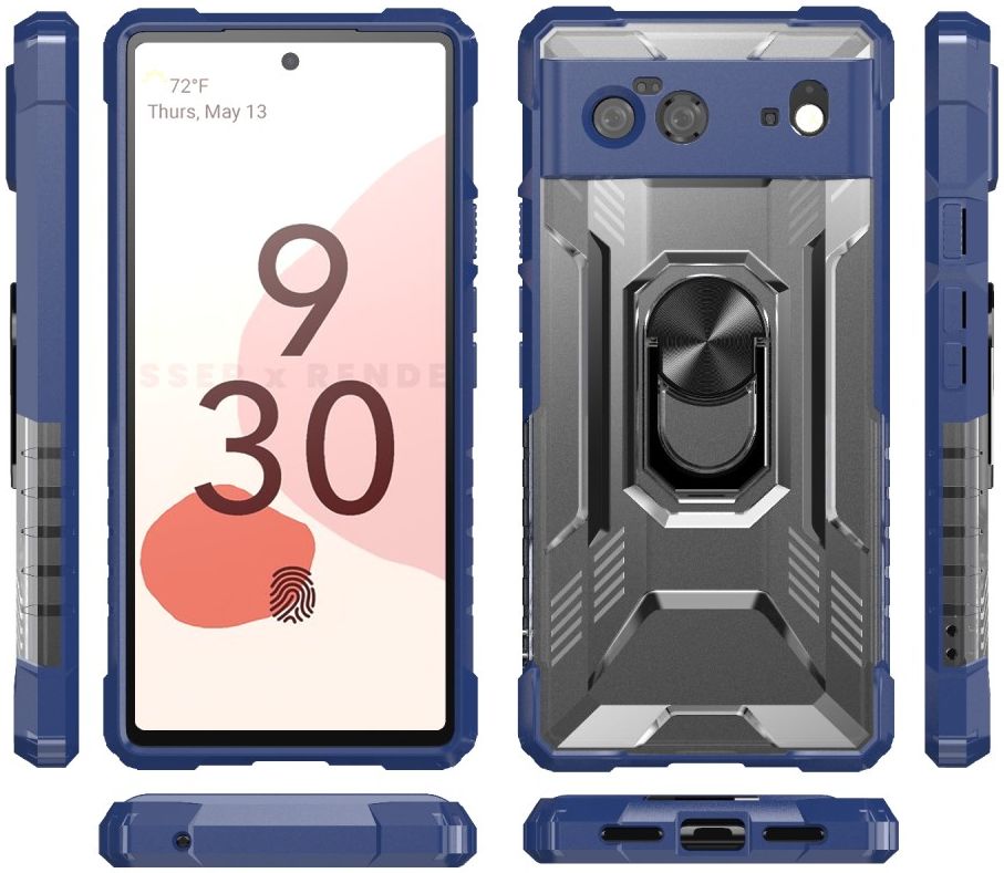 Google Pixel 6 Hoesje Hybride Kickstand Back Cover Blauw afbeelding 8