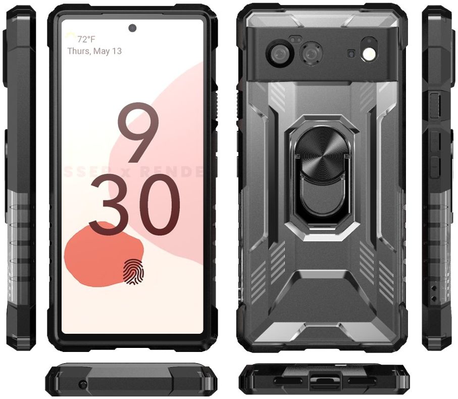 Google Pixel 6 Hoesje Hybride Kickstand Back Cover Zwart afbeelding 8