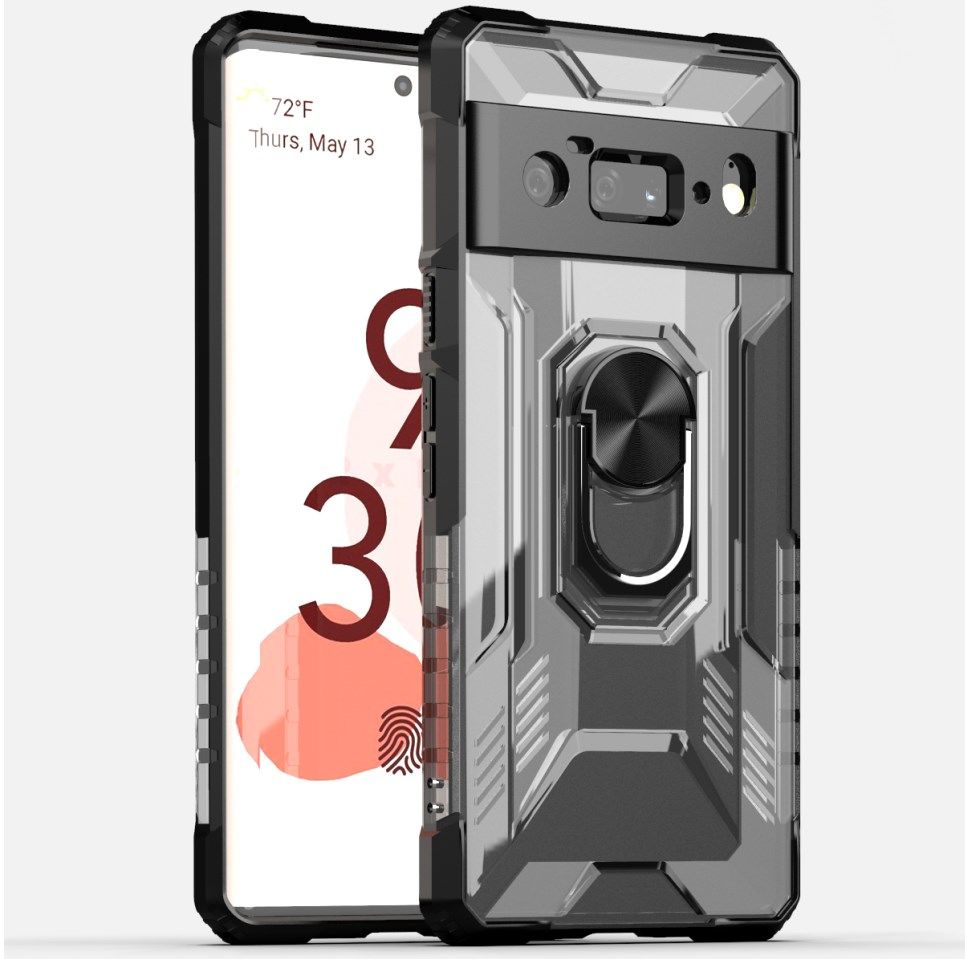 Google Pixel 6 Pro Hoesje Hybride Kickstand Back Cover Zwart afbeelding 1