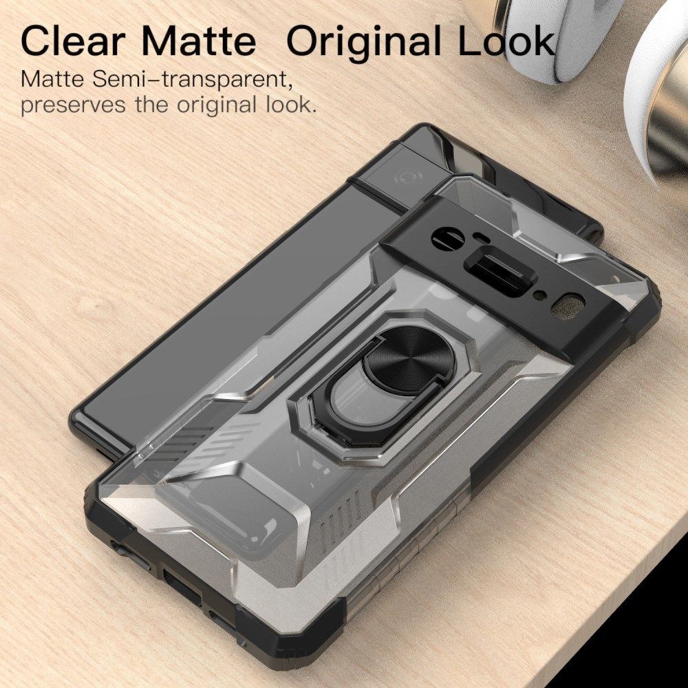 Google Pixel 6 Pro Hoesje Hybride Kickstand Back Cover Zwart afbeelding 2