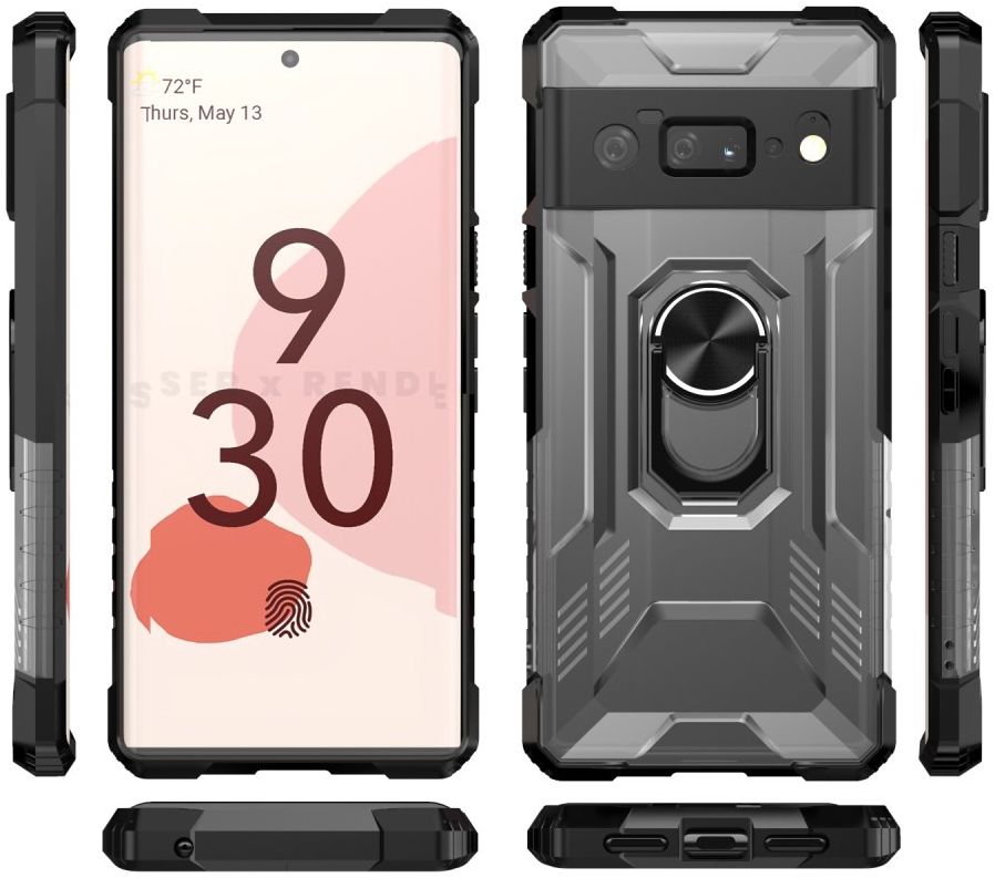 Google Pixel 6 Pro Hoesje Hybride Kickstand Back Cover Zwart afbeelding 8