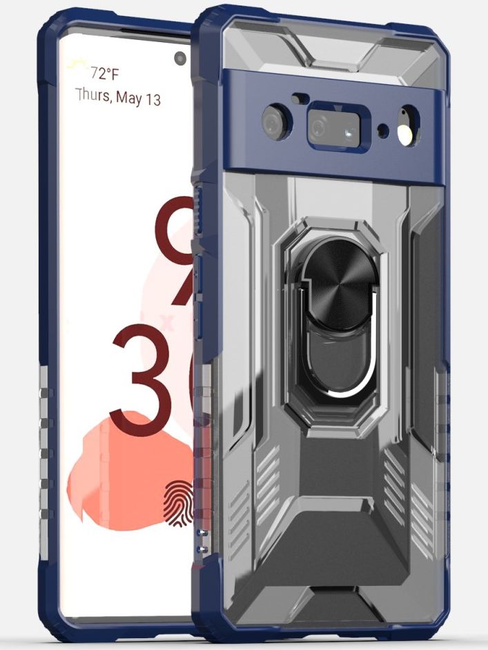 Google Pixel 6 Pro Hoesje Hybride Kickstand Back Cover Blauw afbeelding 1