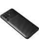 Oppo A94 Hoesje Siliconen Carbon TPU Back Cover Zwart