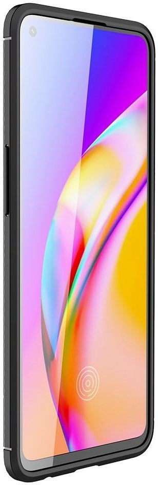 Oppo A94 Hoesje Siliconen Carbon TPU Back Cover Zwart afbeelding 2