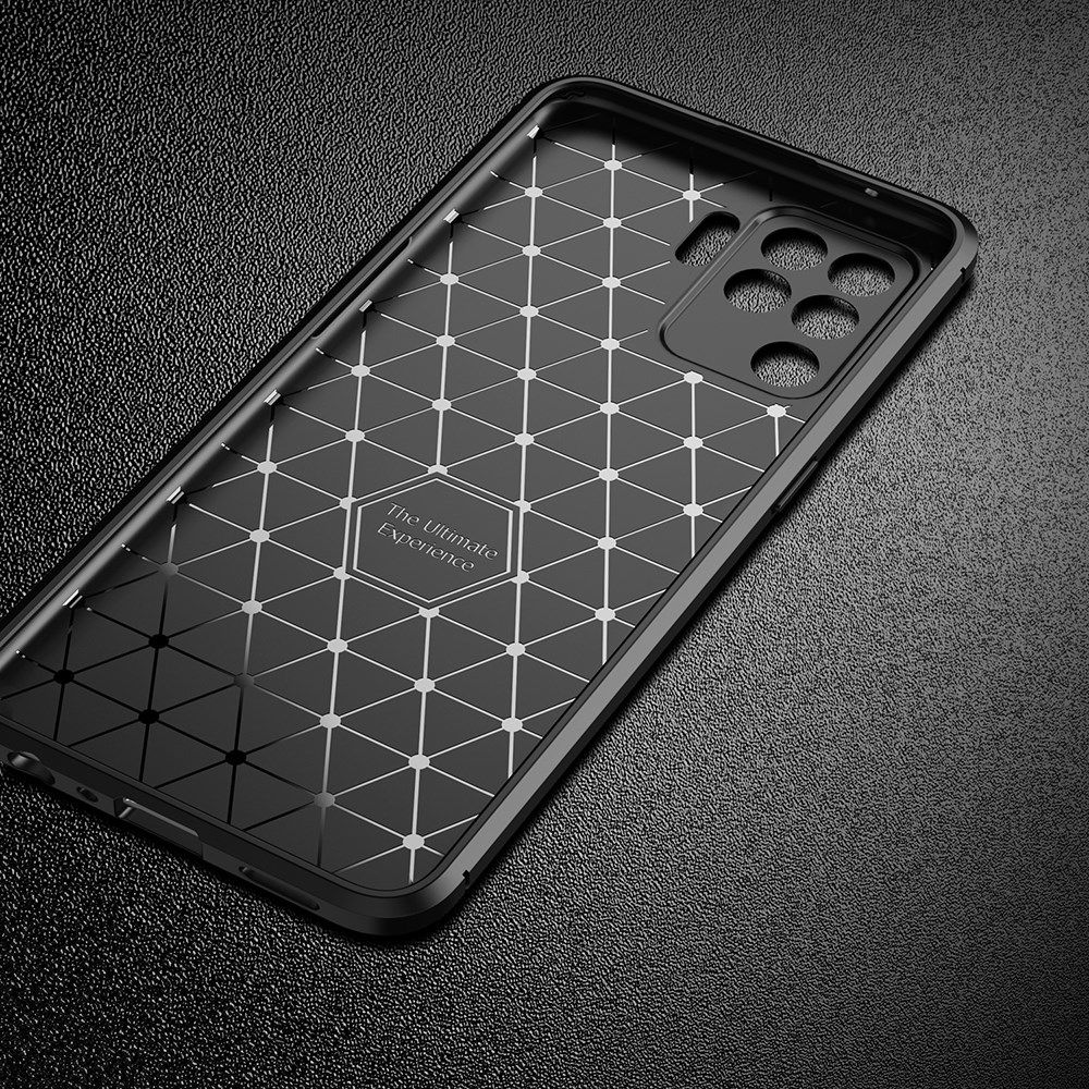 Oppo A94 Hoesje Siliconen Carbon TPU Back Cover Zwart afbeelding 9