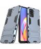 Oppo A94 Hoesje Shock Proof Hybride Back Cover met Kickstand Blauw