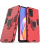 Oppo A94 Hoesje met Metalen Magnetische Kickstand Back Cover Rood