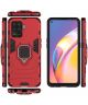 Oppo A94 Hoesje met Metalen Magnetische Kickstand Back Cover Rood