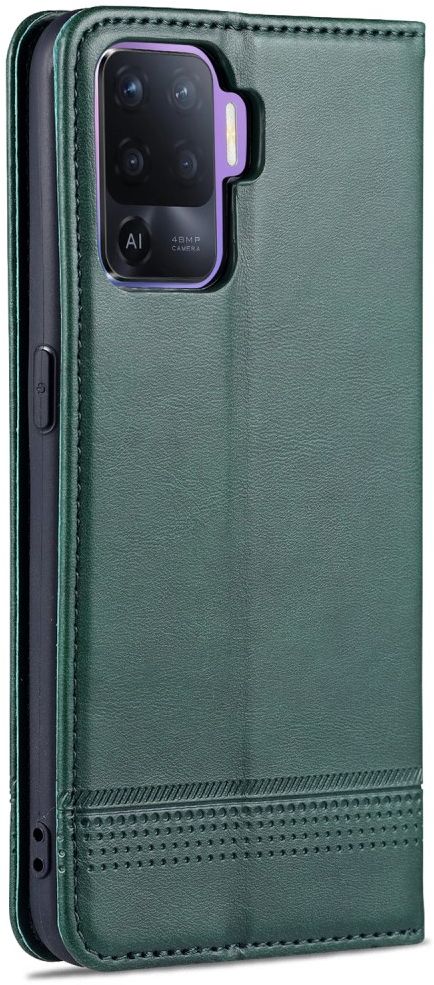 AZNS Oppo A94 / Oppo Reno5 Lite Portemonnee Book Case Kunstleer Groen afbeelding 5