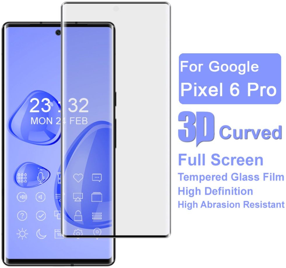 IMAK Google Pixel 6 Pro Screen Protector 3D Tempered Glass Full Cover afbeelding 4