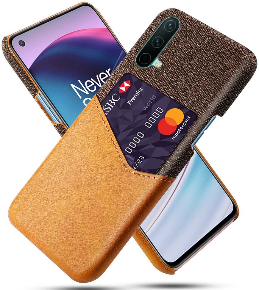 OnePlus Nord CE 5G Hoesje met Kaartsleuf Back Cover Bruin afbeelding 1