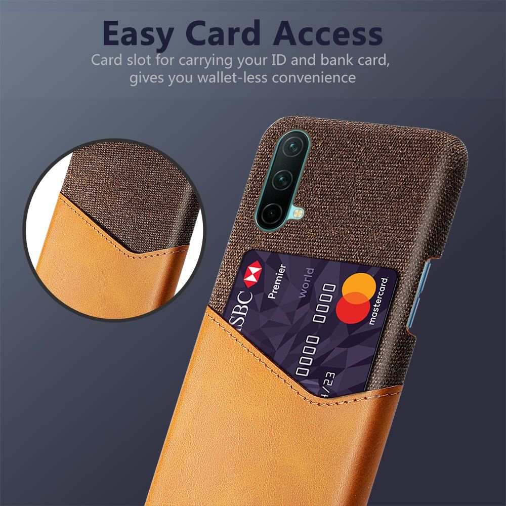 OnePlus Nord CE 5G Hoesje met Kaartsleuf Back Cover Bruin afbeelding 2