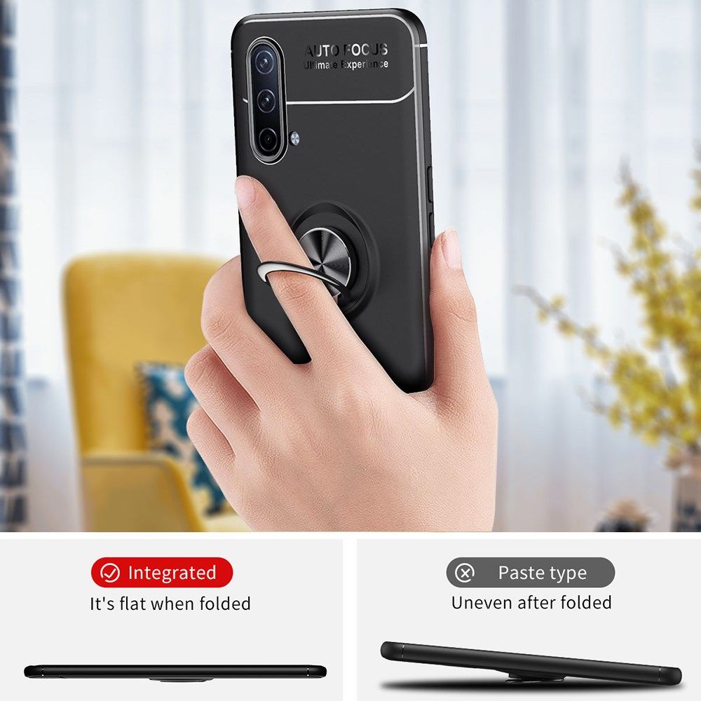 OnePlus Nord CE Hoesje Metalen Magnetische Ring Kickstand Blauw afbeelding 7