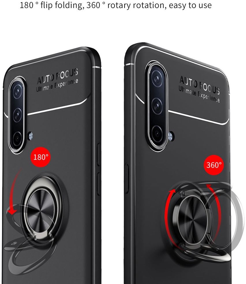 OnePlus Nord CE Hoesje Metalen Magnetische Ring Kickstand Blauw afbeelding 9