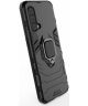 OnePlus Nord CE 5G Hoesje met Metalen Magnetische Ring Kickstand Zwart