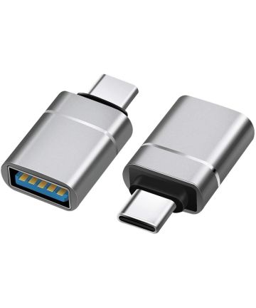 Universele USB-C naar USB-A Adapter On The Go Converter Grijs Kabels