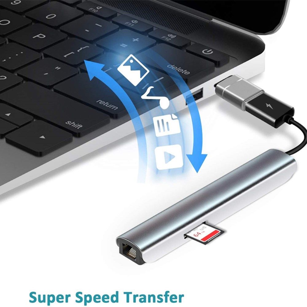 Universele USB-C naar USB-A Adapter On The Go Converter Grijs afbeelding 4