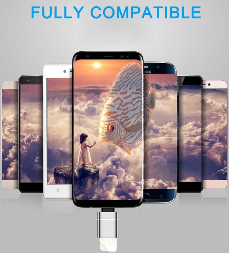 Universele USB-C naar USB-A Adapter On The Go Converter Grijs afbeelding 9