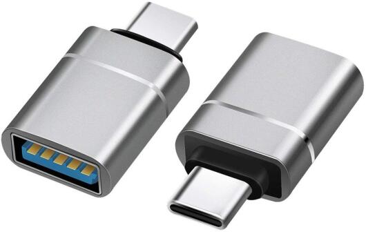 Universele USB-C naar USB-A Adapter On The Go Converter Grijs afbeelding 1