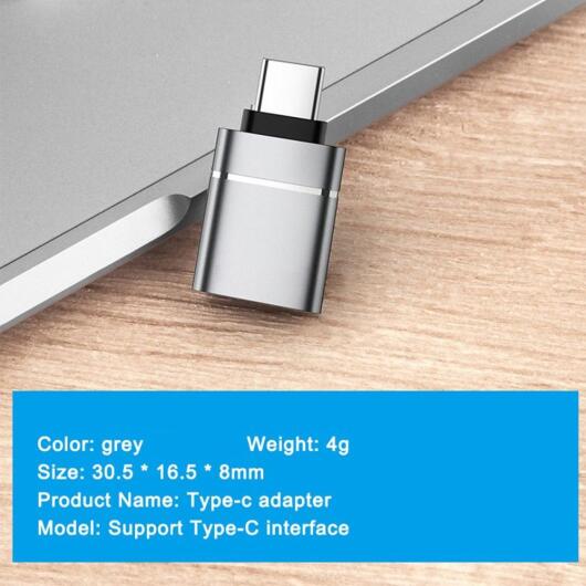 Universele USB-C naar USB-A Adapter On The Go Converter Grijs afbeelding 11