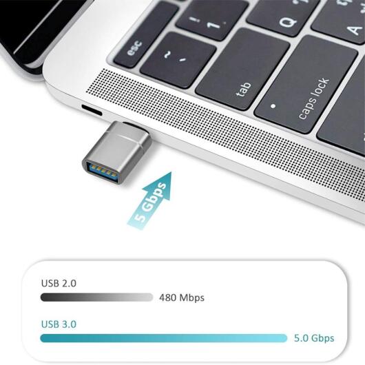 Universele USB-C naar USB-A Adapter On The Go Converter Grijs afbeelding 5
