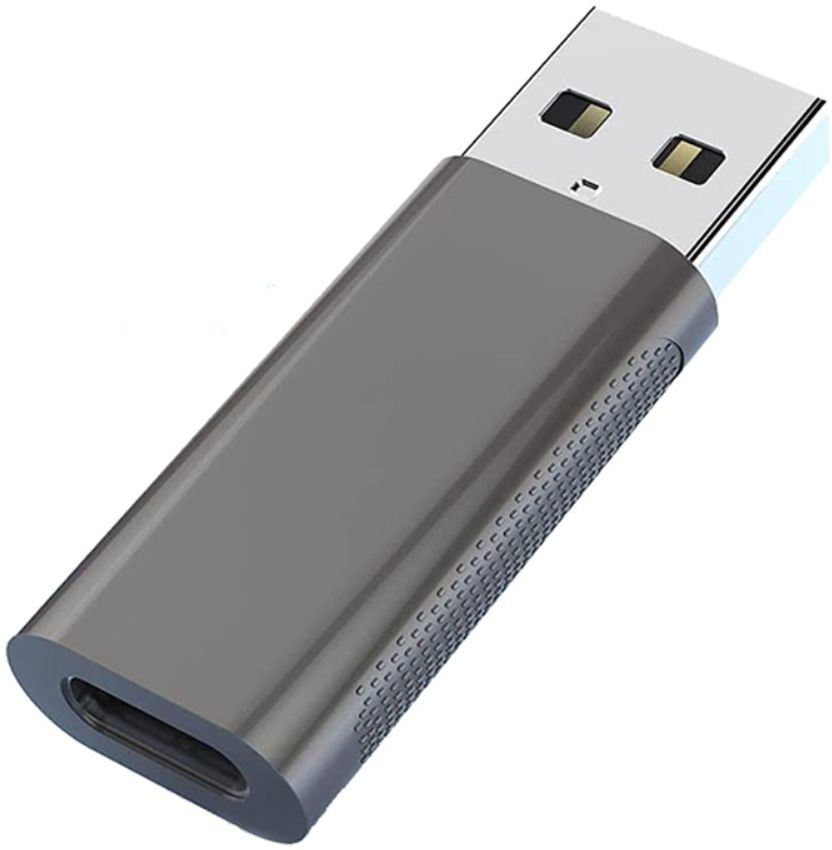 Universele USB-A naar USB-C Adapter On The Go Converter Grijs afbeelding 1