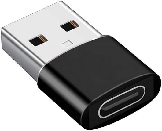 Universele USB-A naar USB-C Converter/Adapter Zwart afbeelding 1