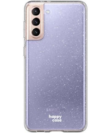 HappyCase Samsung Galaxy S21 Hoesje Flexibel TPU Glitter Print Hoesjes