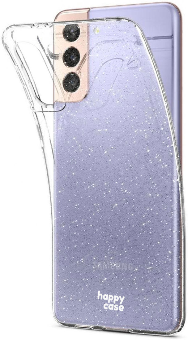 HappyCase Samsung Galaxy S21 Hoesje Flexibel TPU Glitter Print afbeelding 2