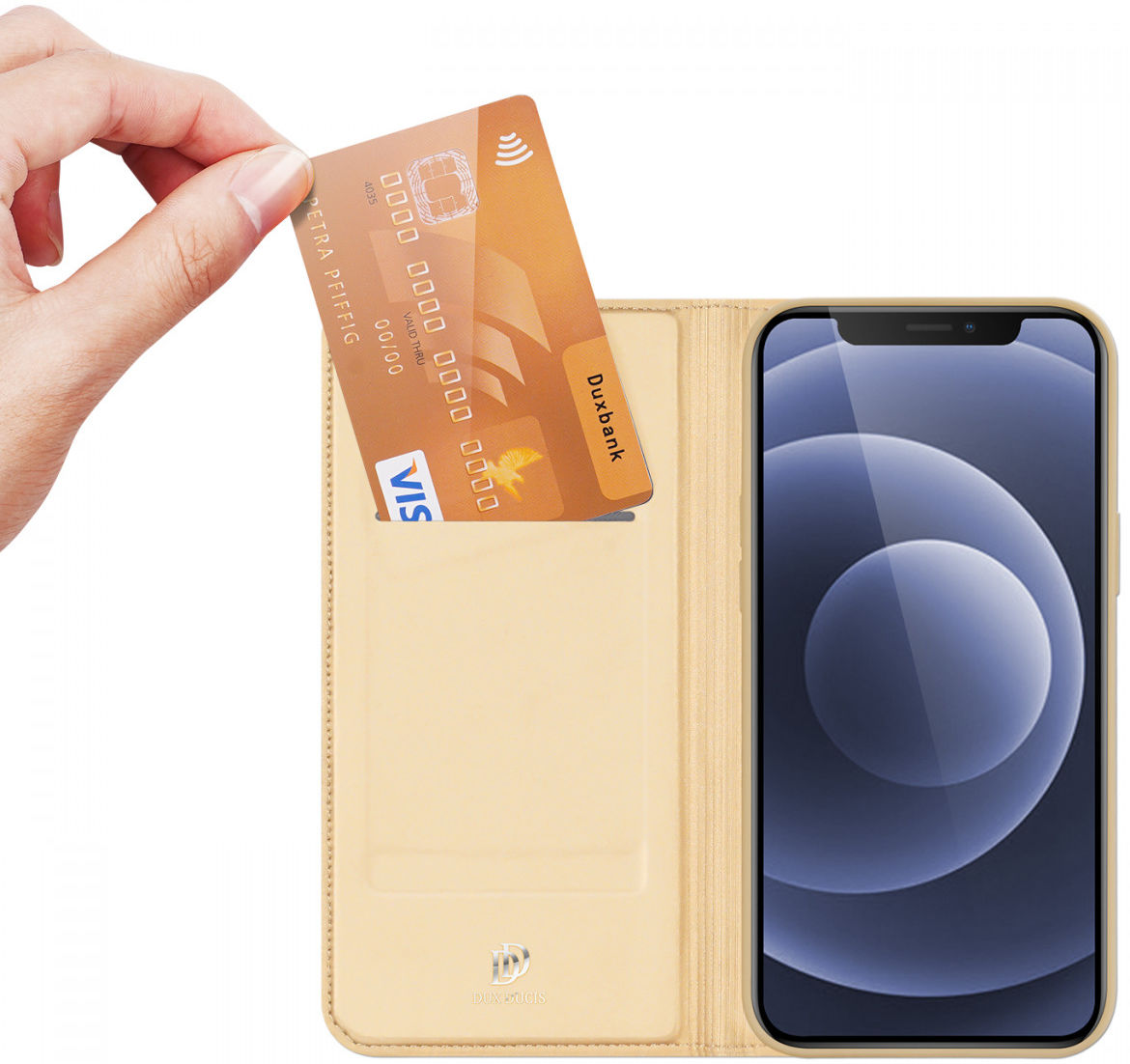 Dux Ducis Skin Pro Series Apple iPhone 13 Mini Hoesje Book Case Goud afbeelding 1