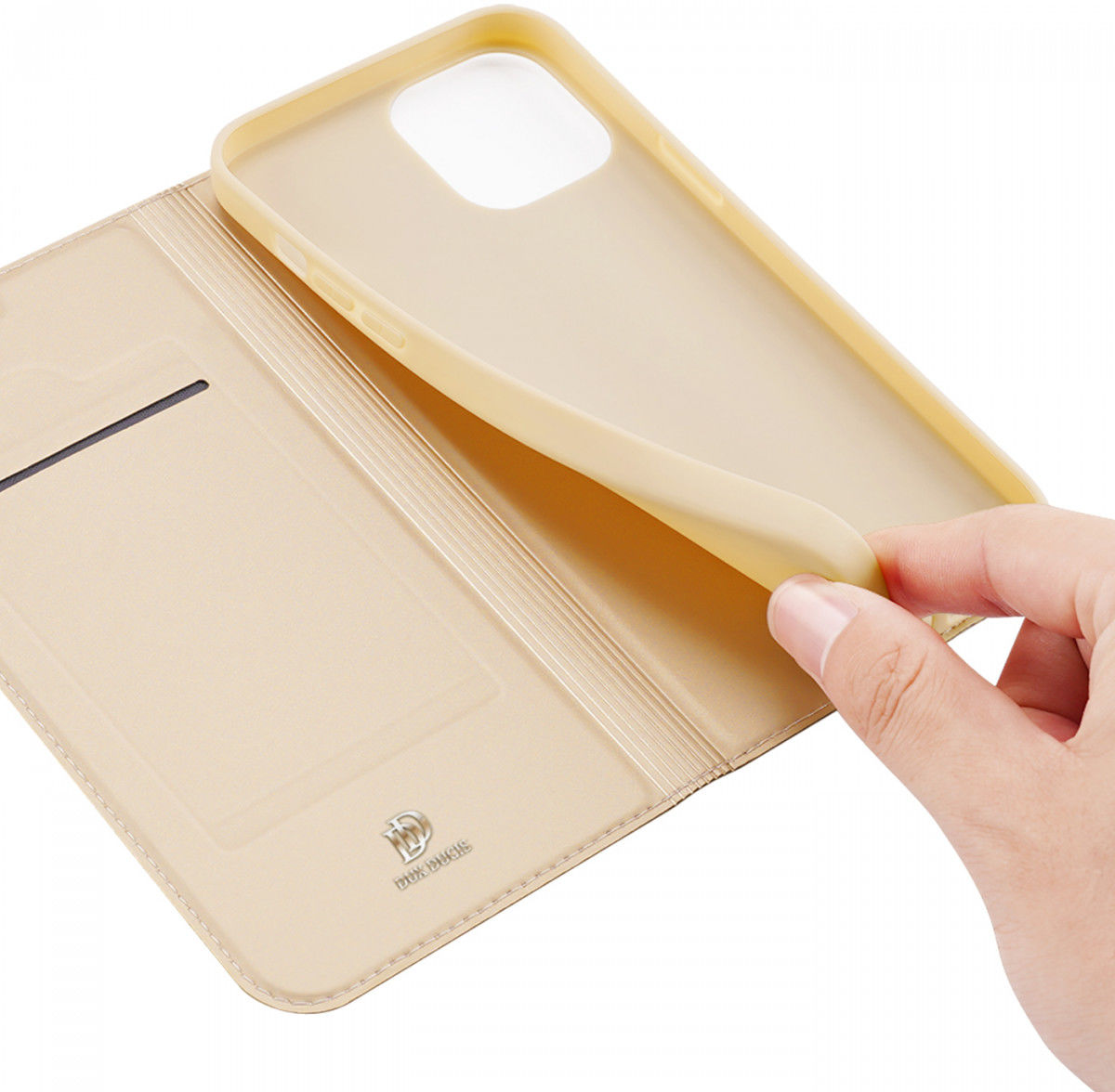 Dux Ducis Skin Pro Series Apple iPhone 13 Mini Hoesje Book Case Goud afbeelding 4