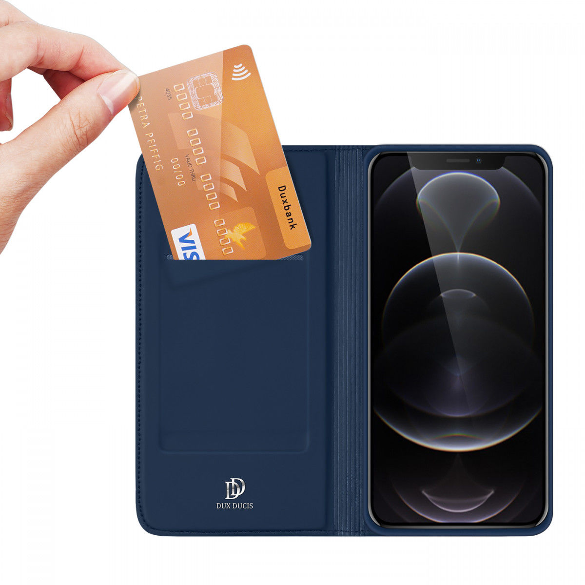 Dux Ducis Skin Pro Series Apple iPhone 13 Pro Max Hoesje Wallet Blauw afbeelding 1
