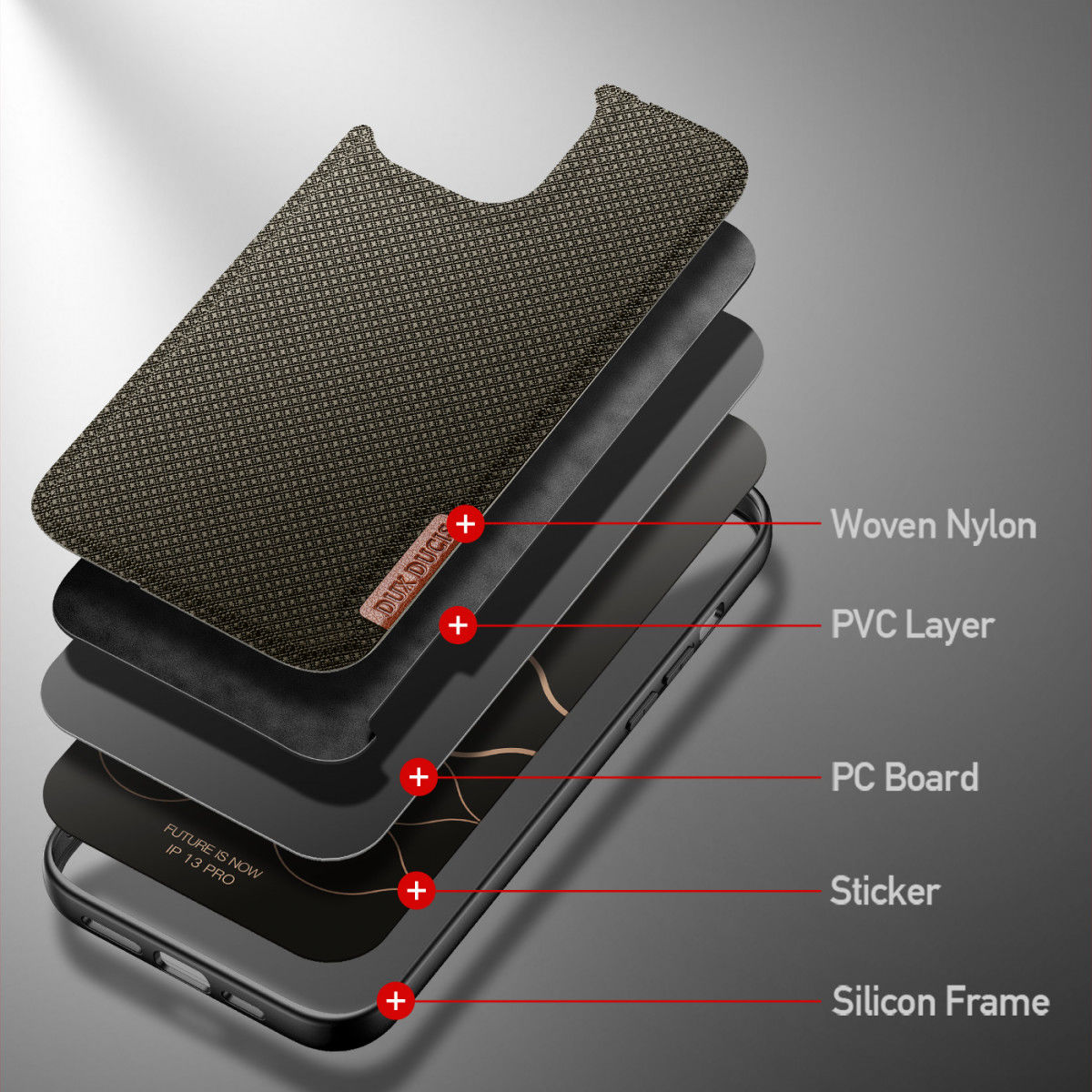 Dux Ducis Fino Series Apple iPhone 13 Pro Hoesje Back Cover Groen afbeelding 8