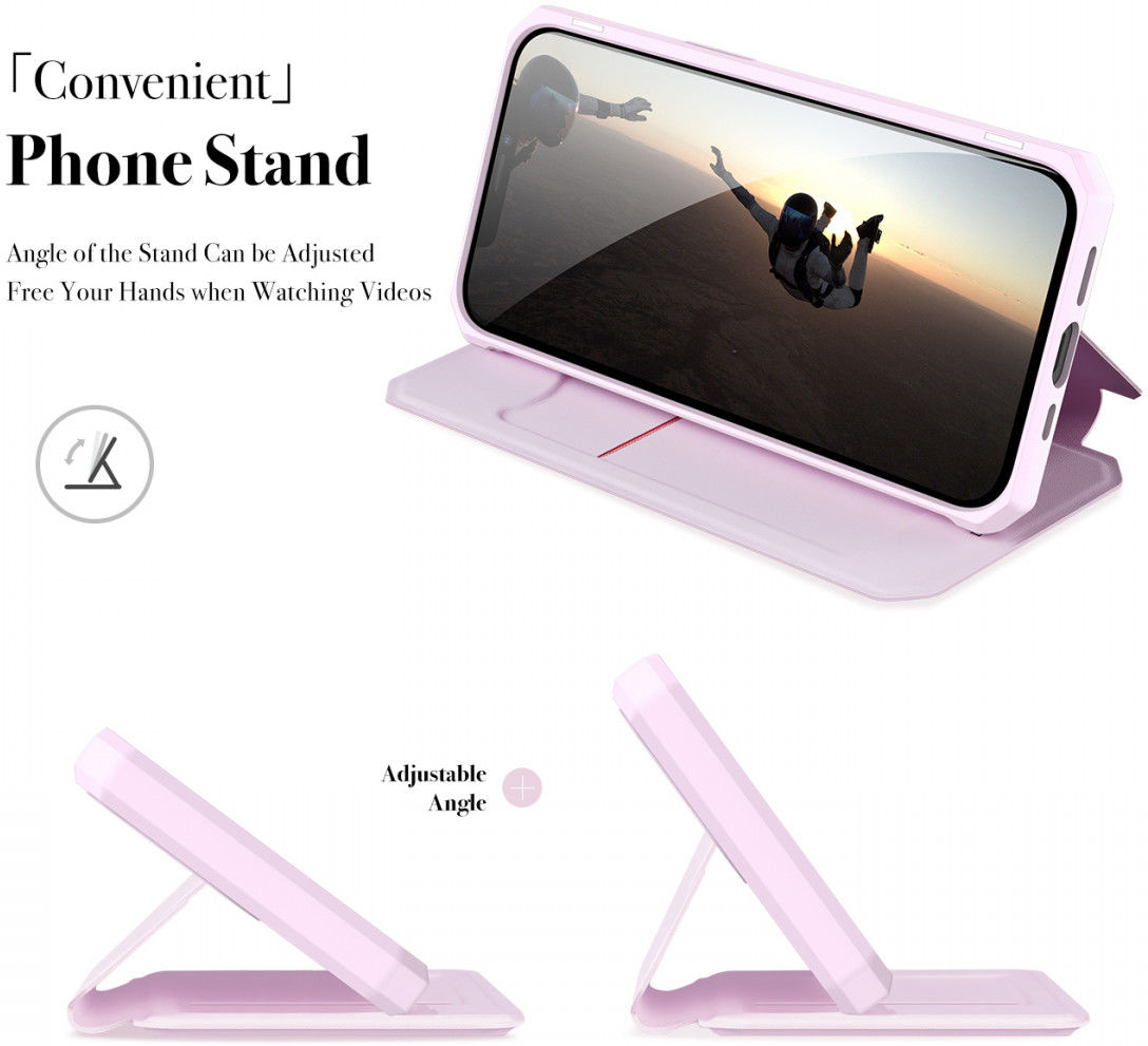 Dux Ducis Skin X Series Apple iPhone 13 Pro Max Hoesje Book Case Roze afbeelding 9