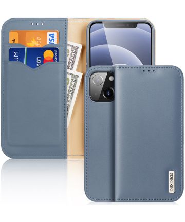 Dux Ducis Hivo Series Apple iPhone 13 Mini Hoesje RFID Book Case Blauw Hoesjes